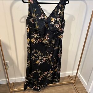 Sleeveless Black Floral Dress